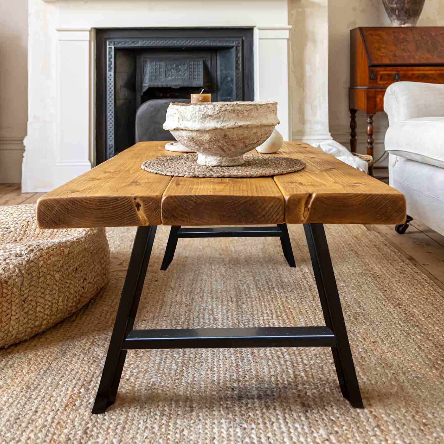 Rustic Wooden Coffee Table AFrame Ben Simpson Furniture