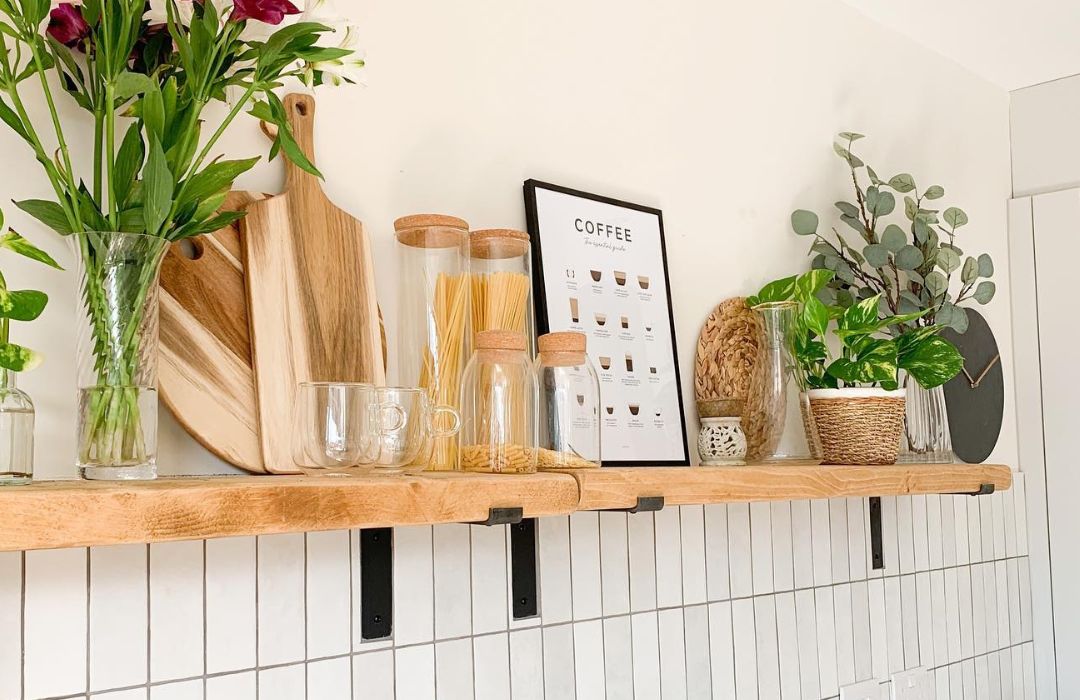 Wooden Kitchen Shelves