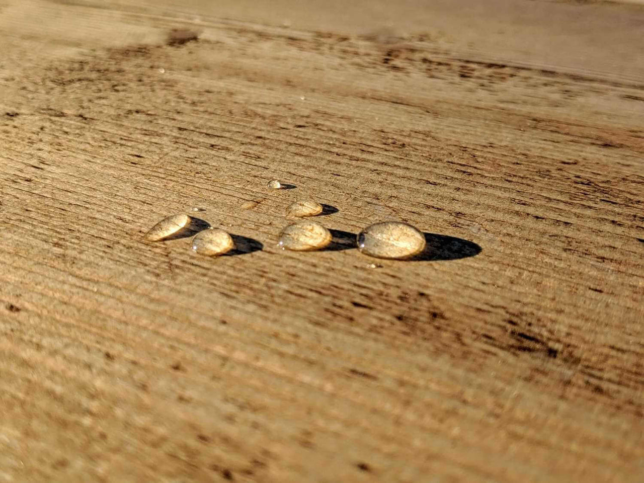 Water resistant wooden finish