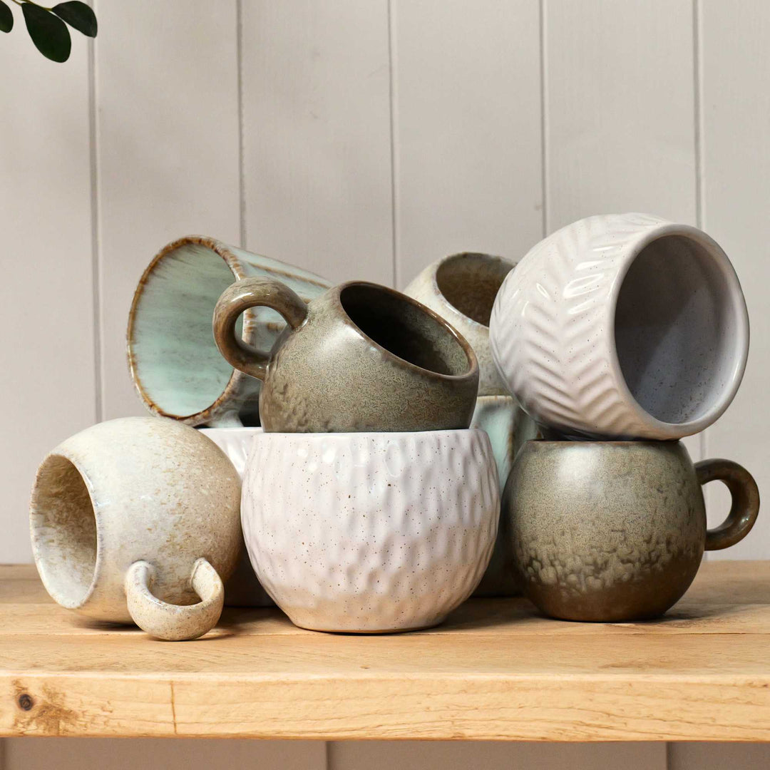 Stoneware Mugs | Flecked White