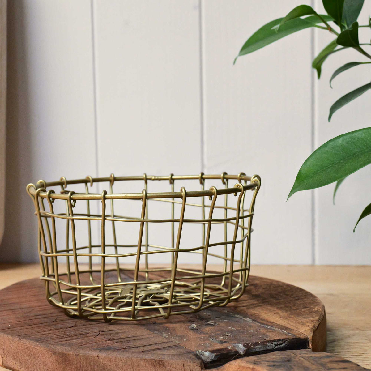 Round Brass Basket