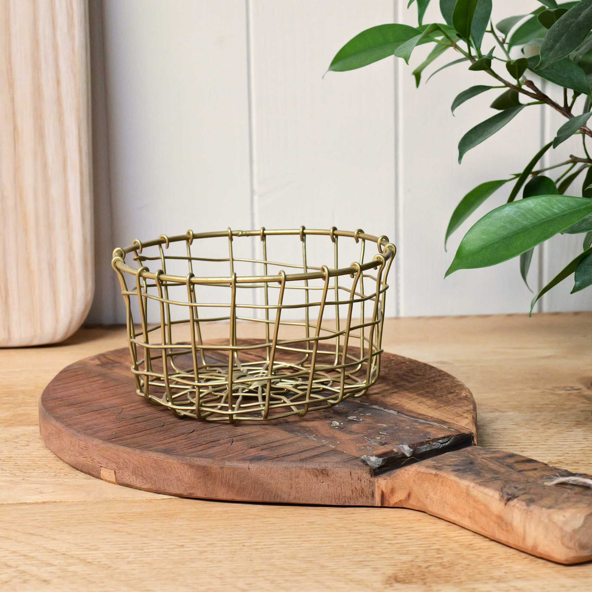 Round Brass Basket
