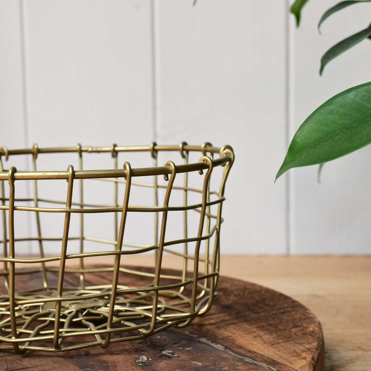 Round Brass Basket
