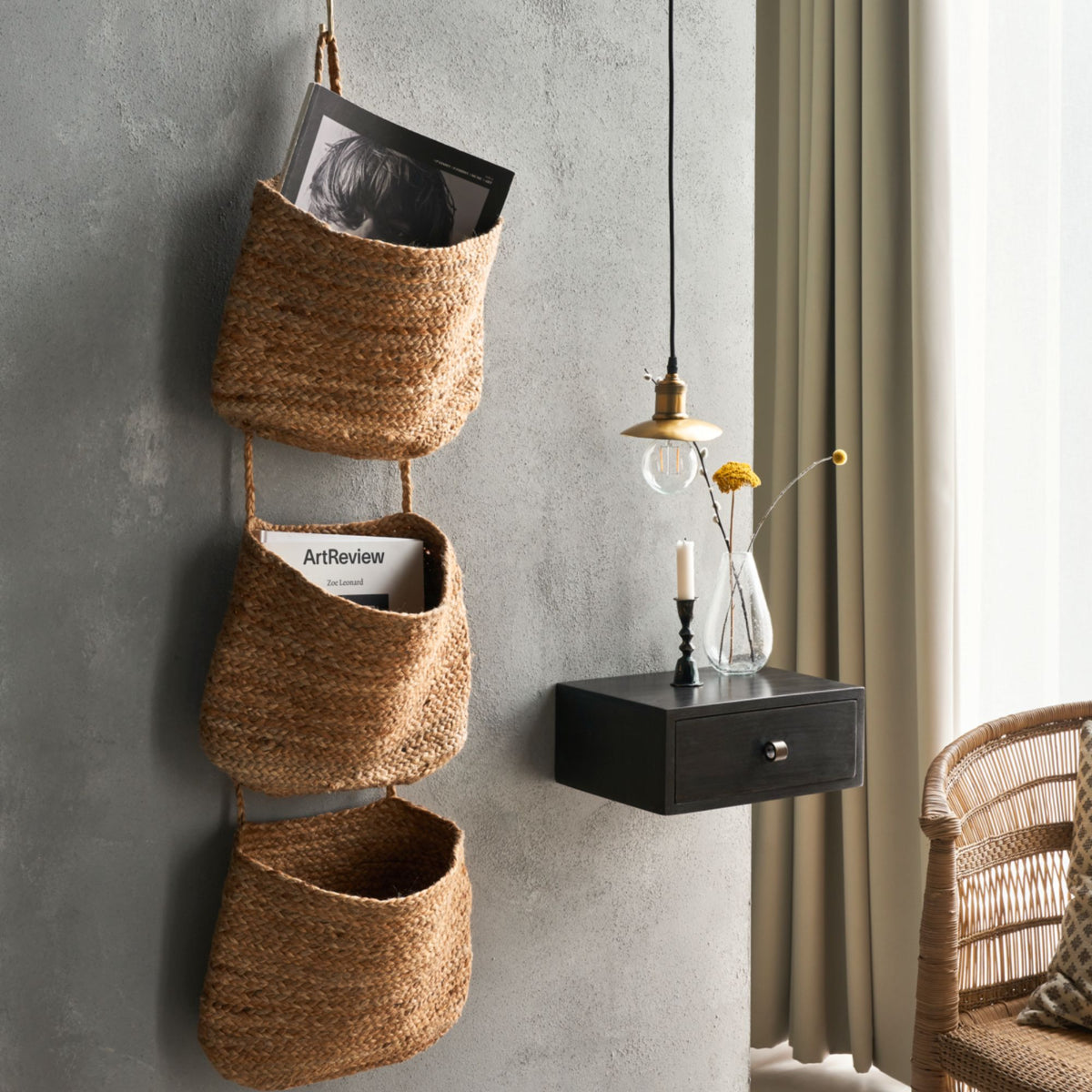 Hanging Jute Baskets | Set of 3