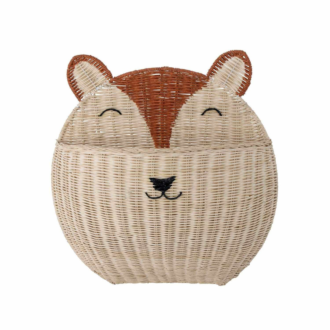 Children's Wall Basket | Cute Rattan Fox