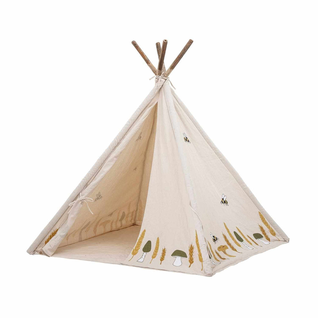 Children's Natural Teepee | Cotton Base | 4 Bamboo Posts