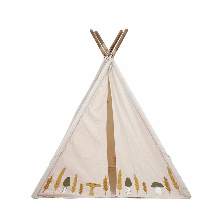 Children's Natural Teepee | Cotton Base | 4 Bamboo Posts