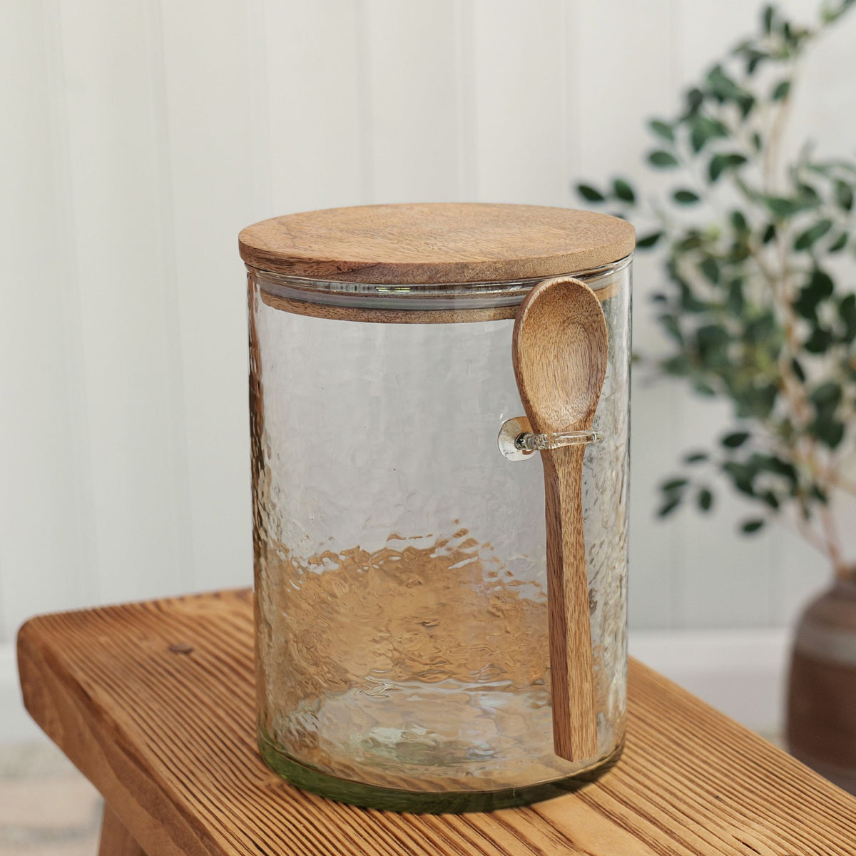 Recycled Storage Jar | Mango Wood
