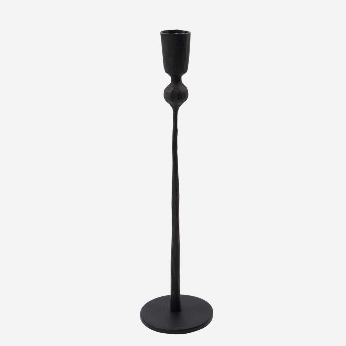 Hammered Candlestick Holder | Black