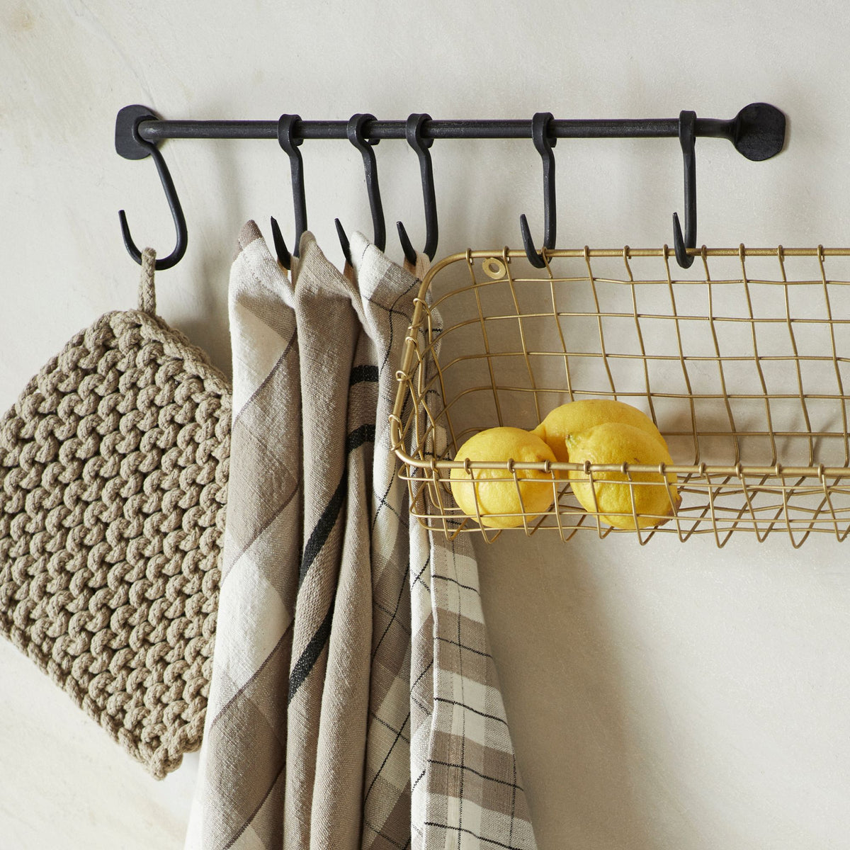 Metal Shelf Rail | Antique Black