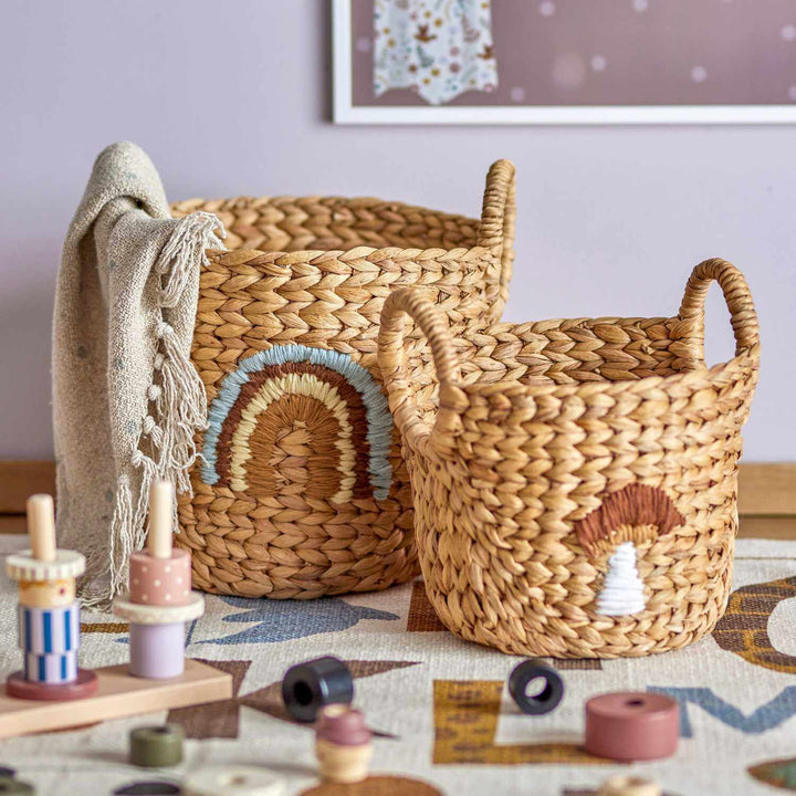 Nursery Storage Baskets | Rainbow & Mushroom