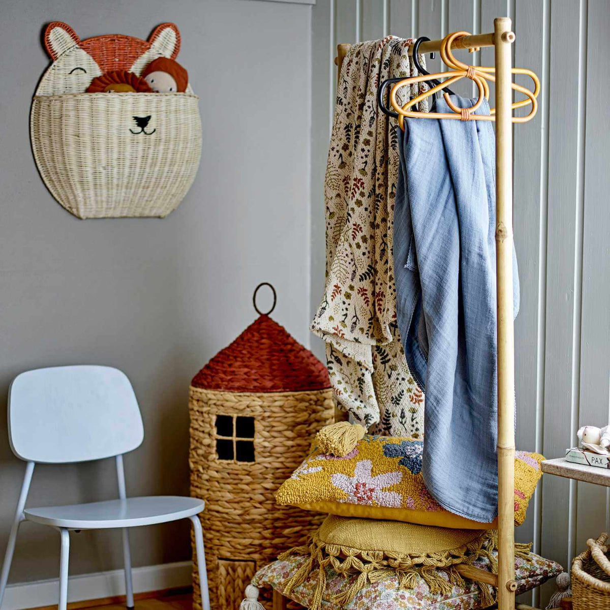 Children's Wall Basket | Cute Rattan Fox