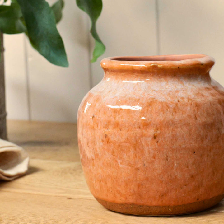 Glazed Stoneware Vase | Peach