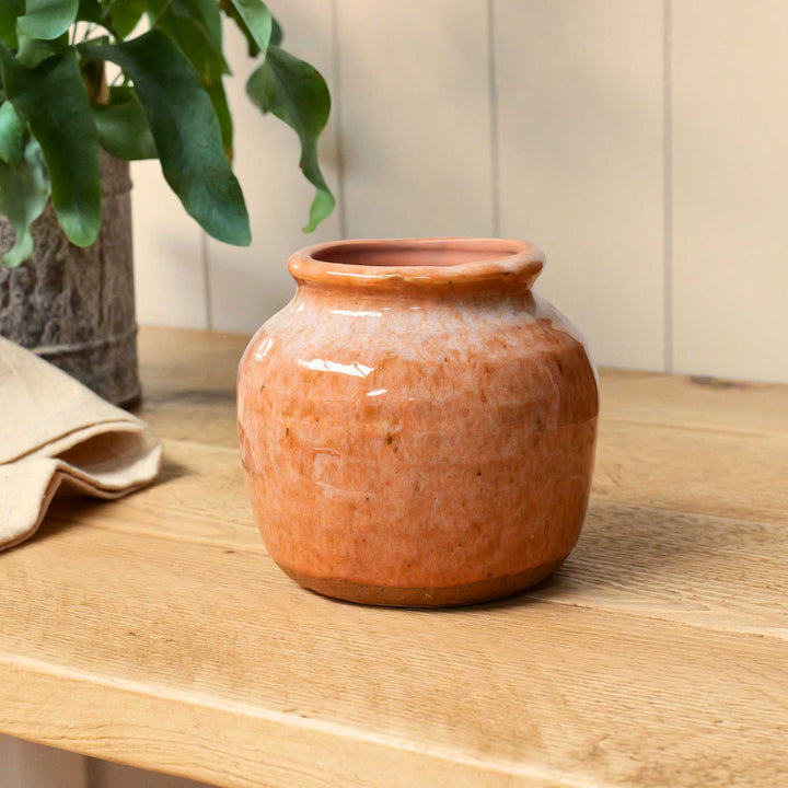 Glazed Stoneware Vase | Peach