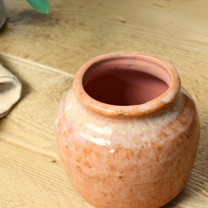 Glazed Stoneware Vase | Peach