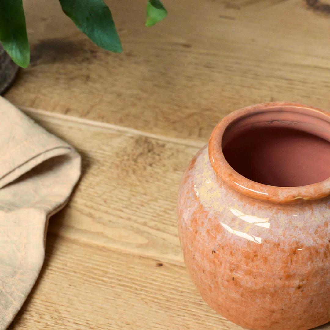 Glazed Stoneware Vase | Peach