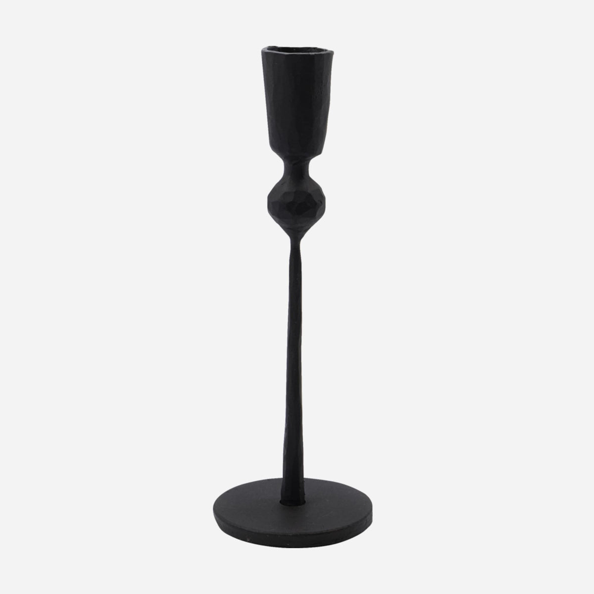 Hammered Candlestick Holder | Black