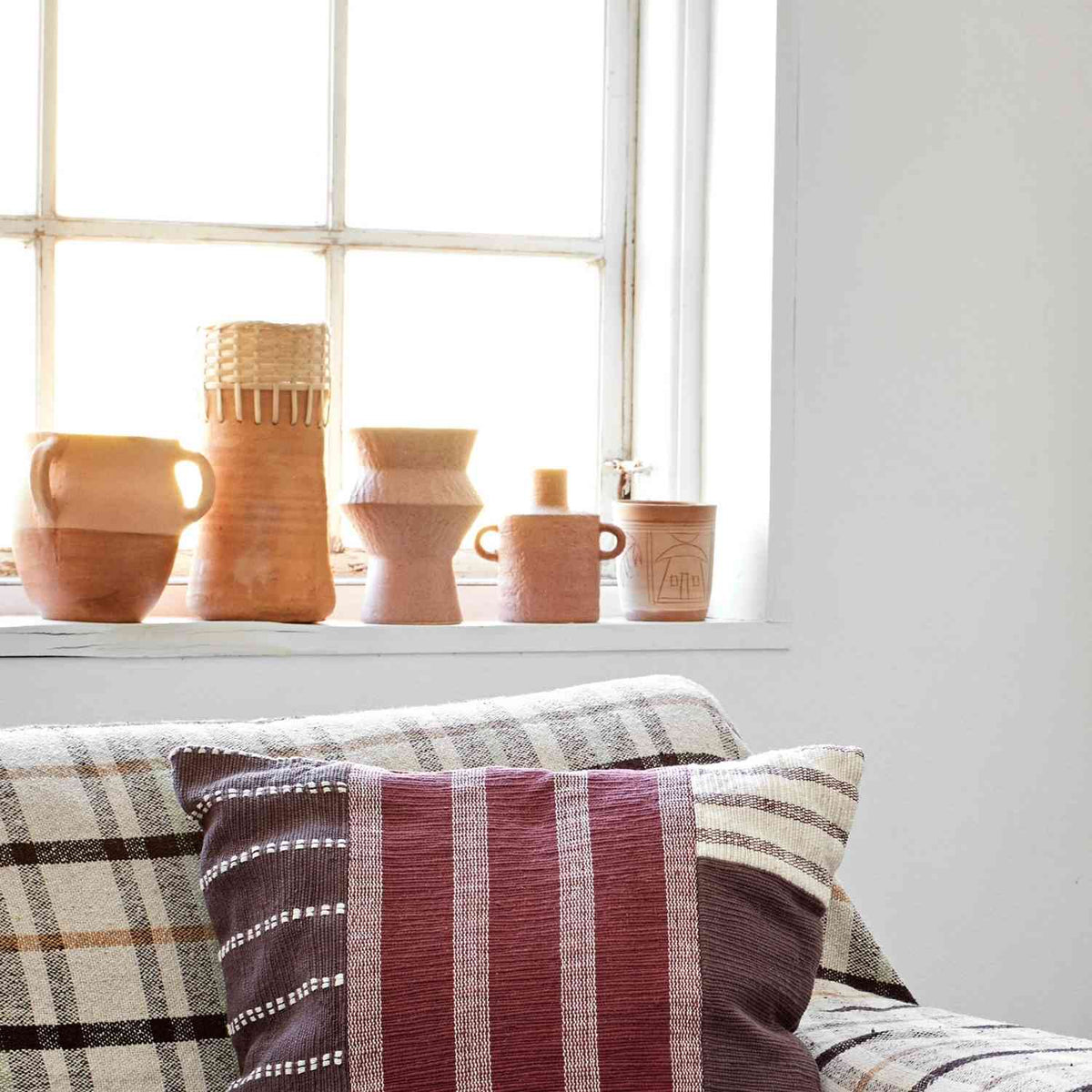 Terracotta & Bamboo Vase