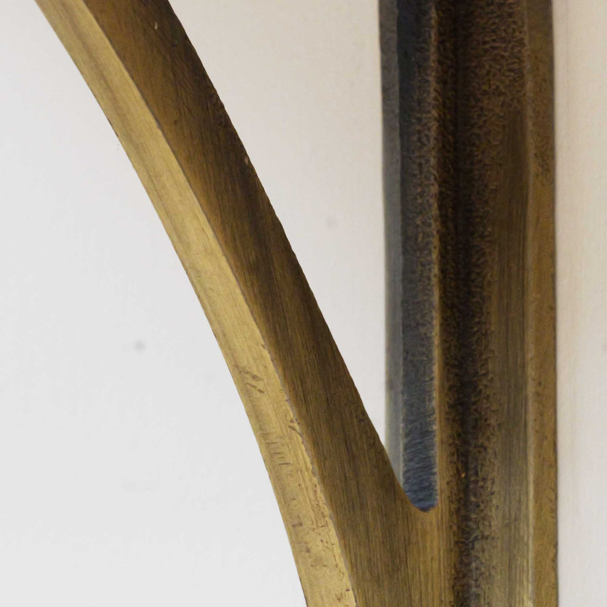 Aged Brass Bracket Wooden Shelf | Thin