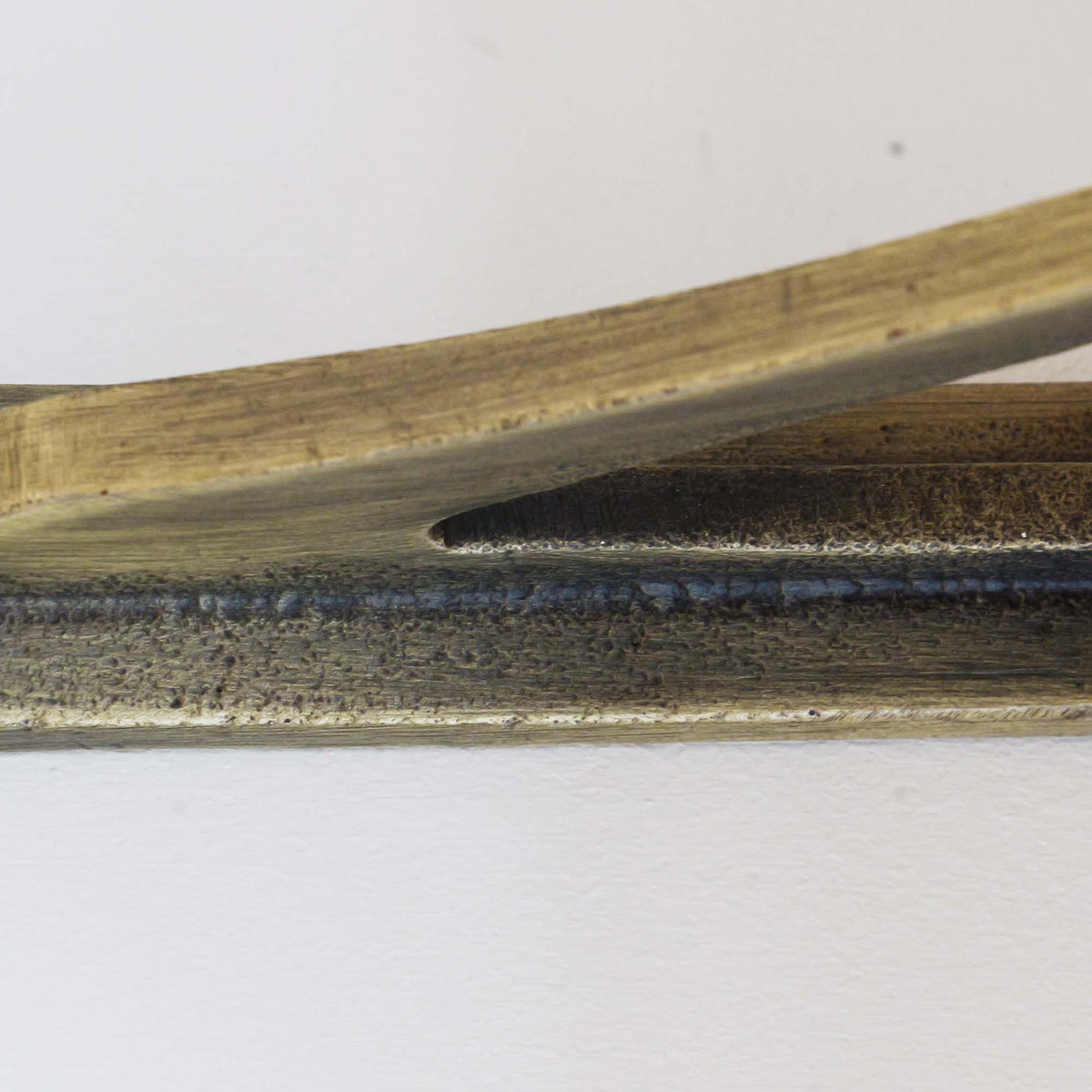 Aged Brass Bracket Wooden Shelf | Thin