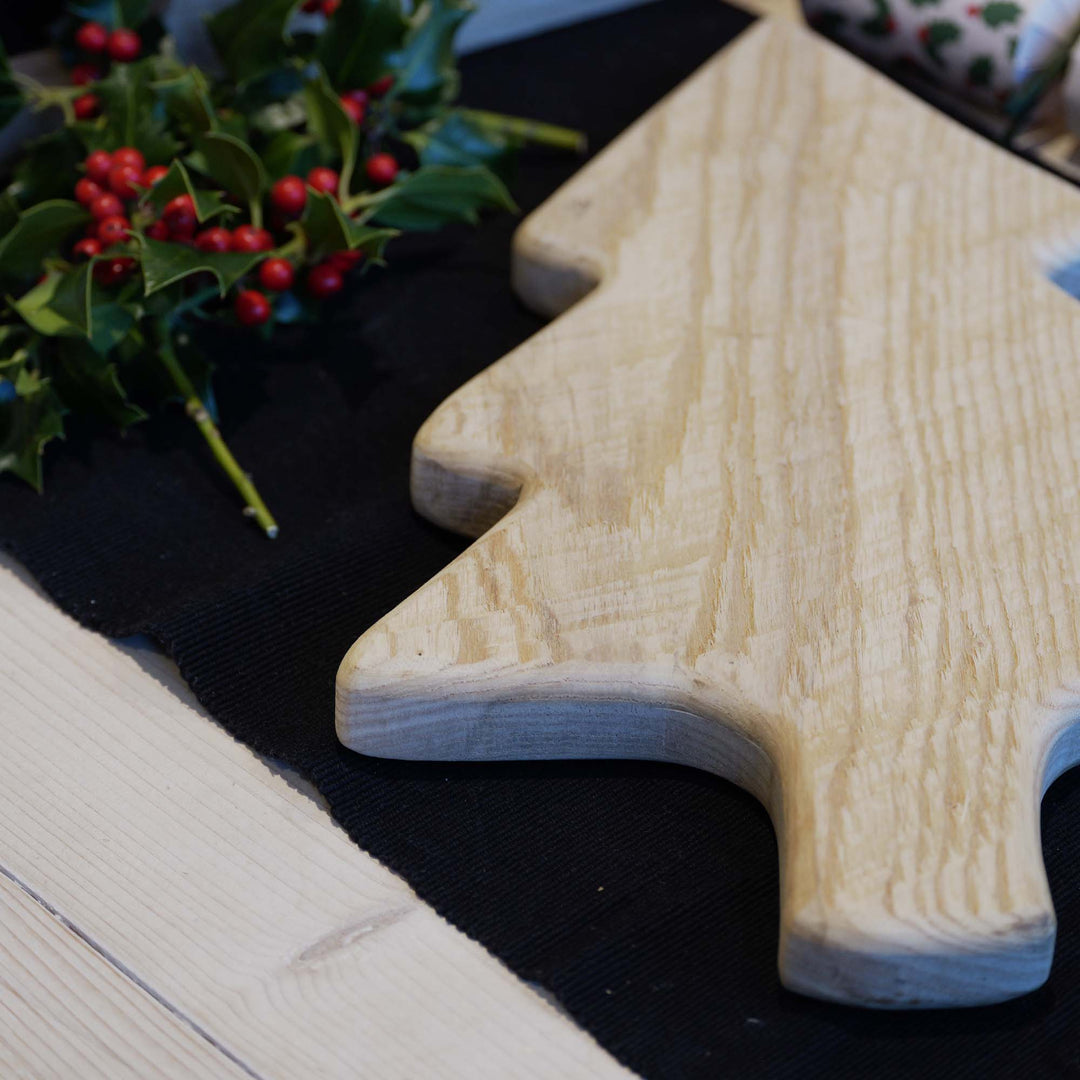 Rustic Christmas Tree Serving Board | Solid Ash