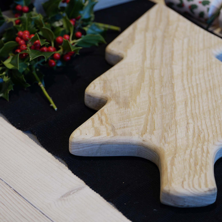 Rustic Christmas Tree Serving Board | Solid Ash