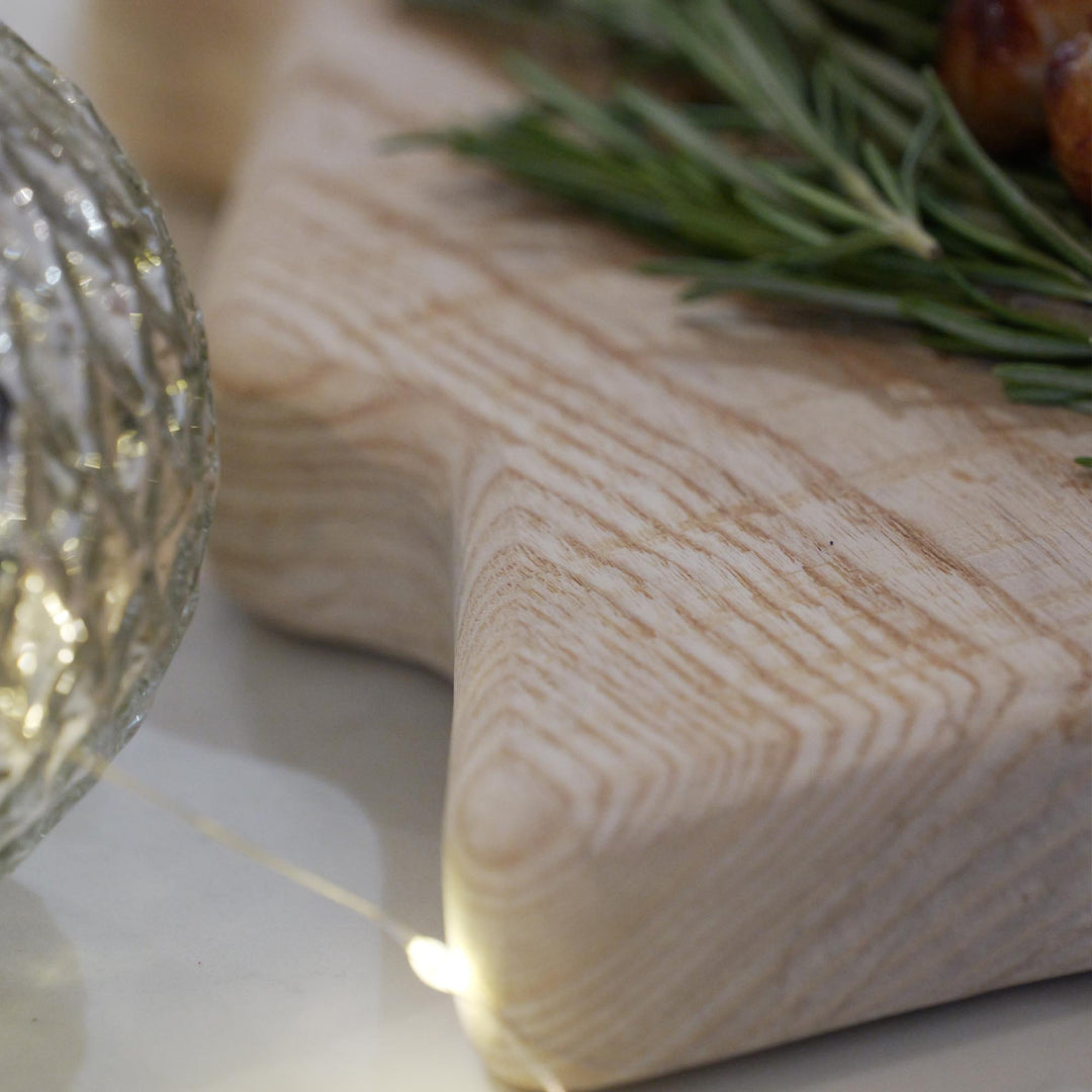 Rustic Christmas Tree Serving Board | Solid Ash