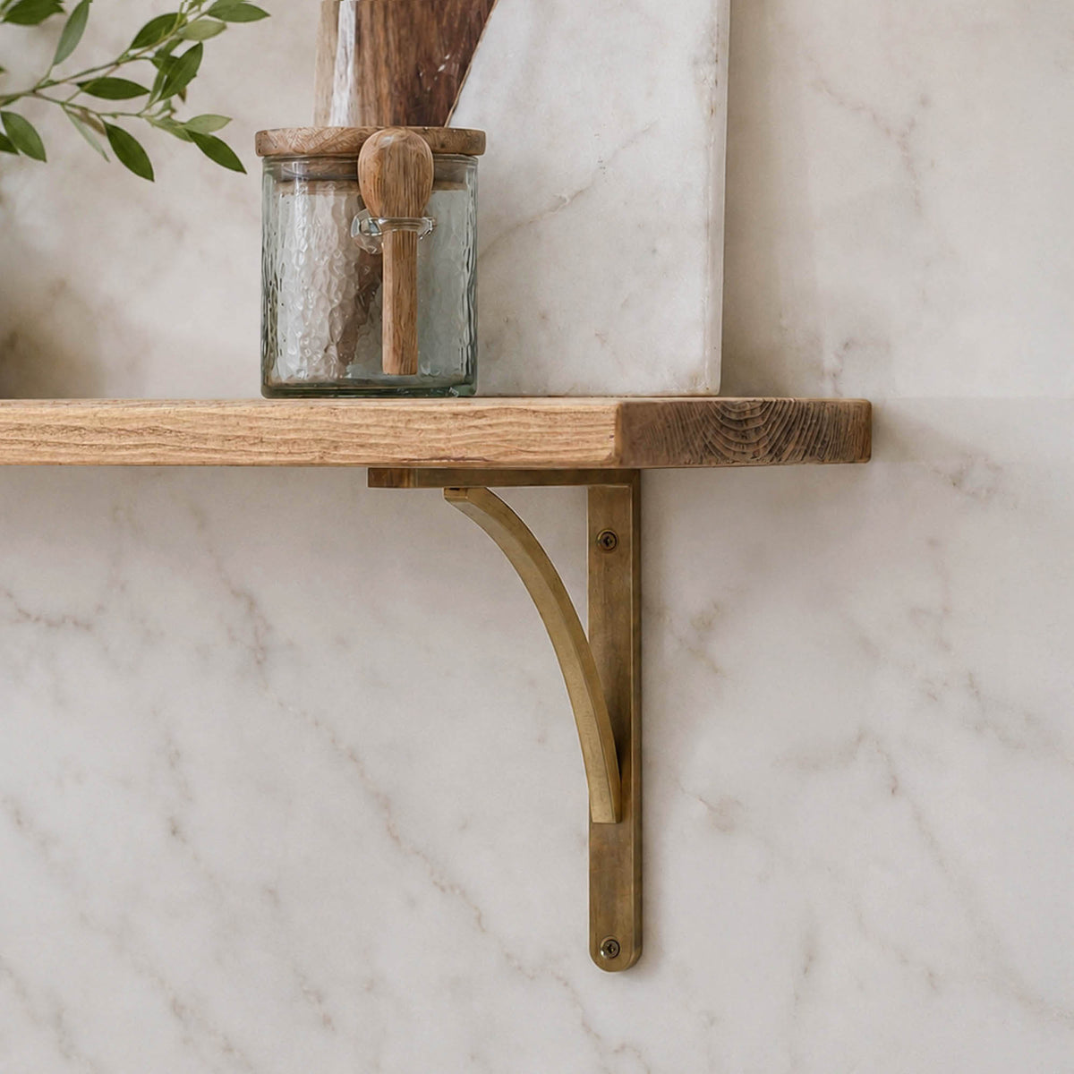 Handmade Brass Bracket Shelf | Thin