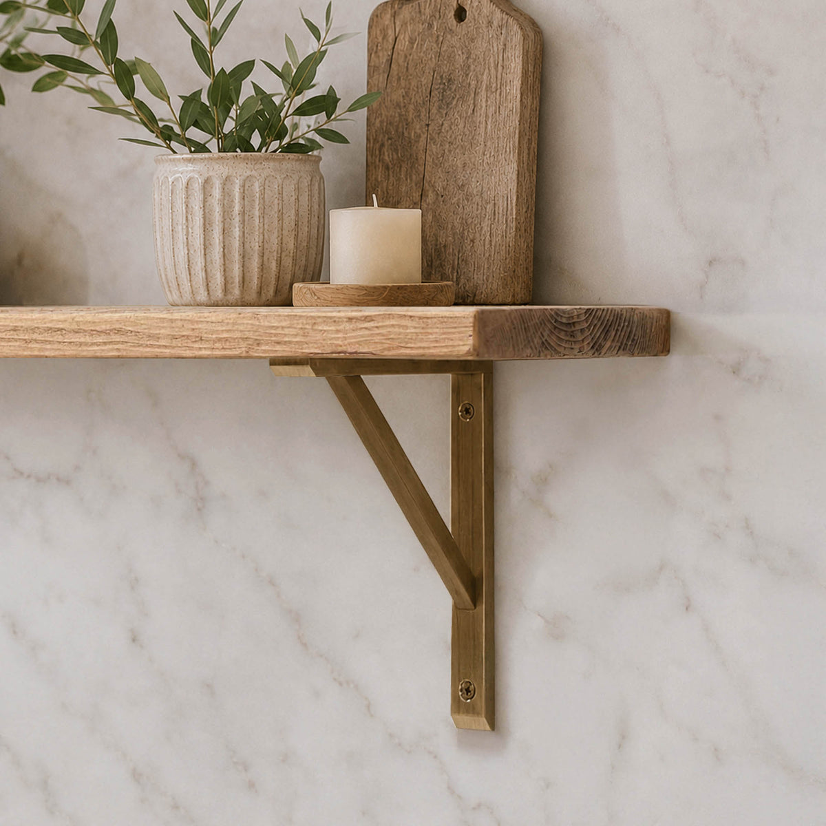 Engineered Brass Bracket Shelf | Thin