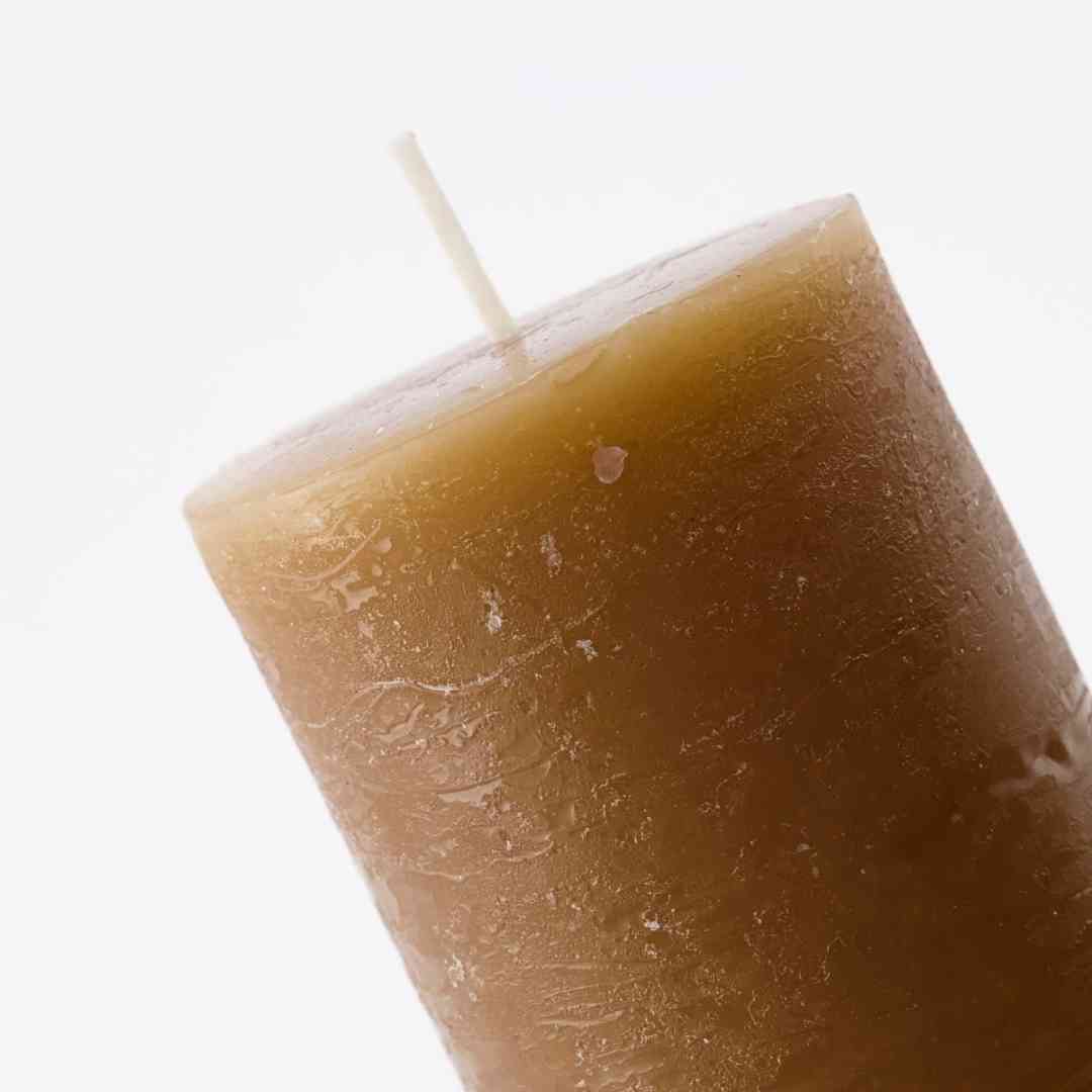 Rustic Pillar Candle - Set of 2 | Camel