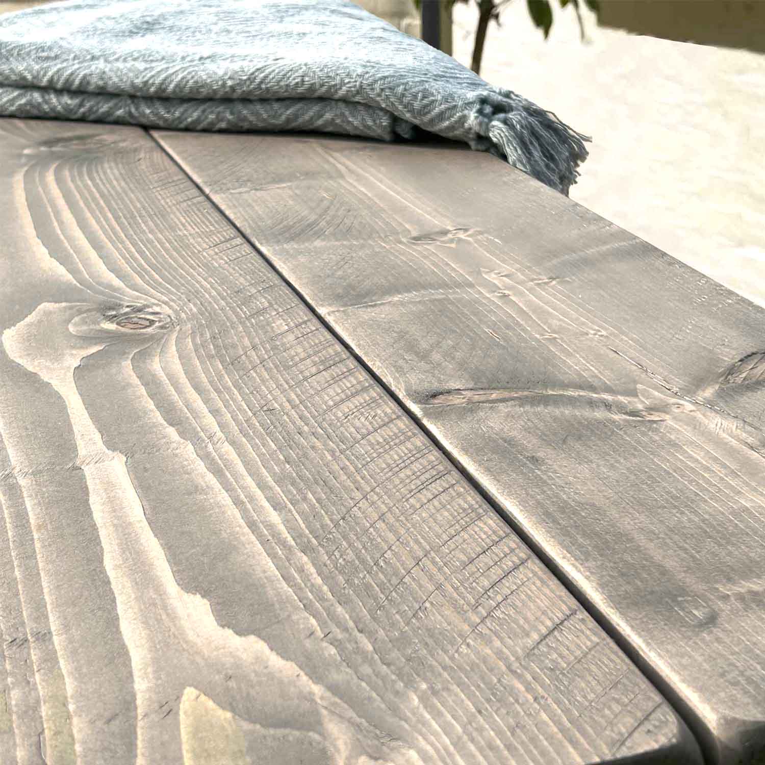 Wooden Outdoor Rustic Garden Bench | Square Metal Legs – Ben Simpson ...