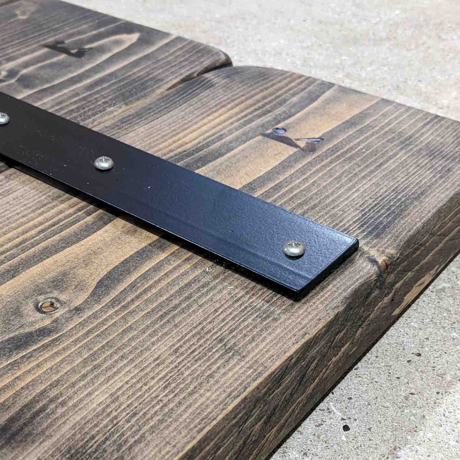 Wooden Outdoor Rustic Garden Bench | Square Metal Legs – Ben Simpson ...