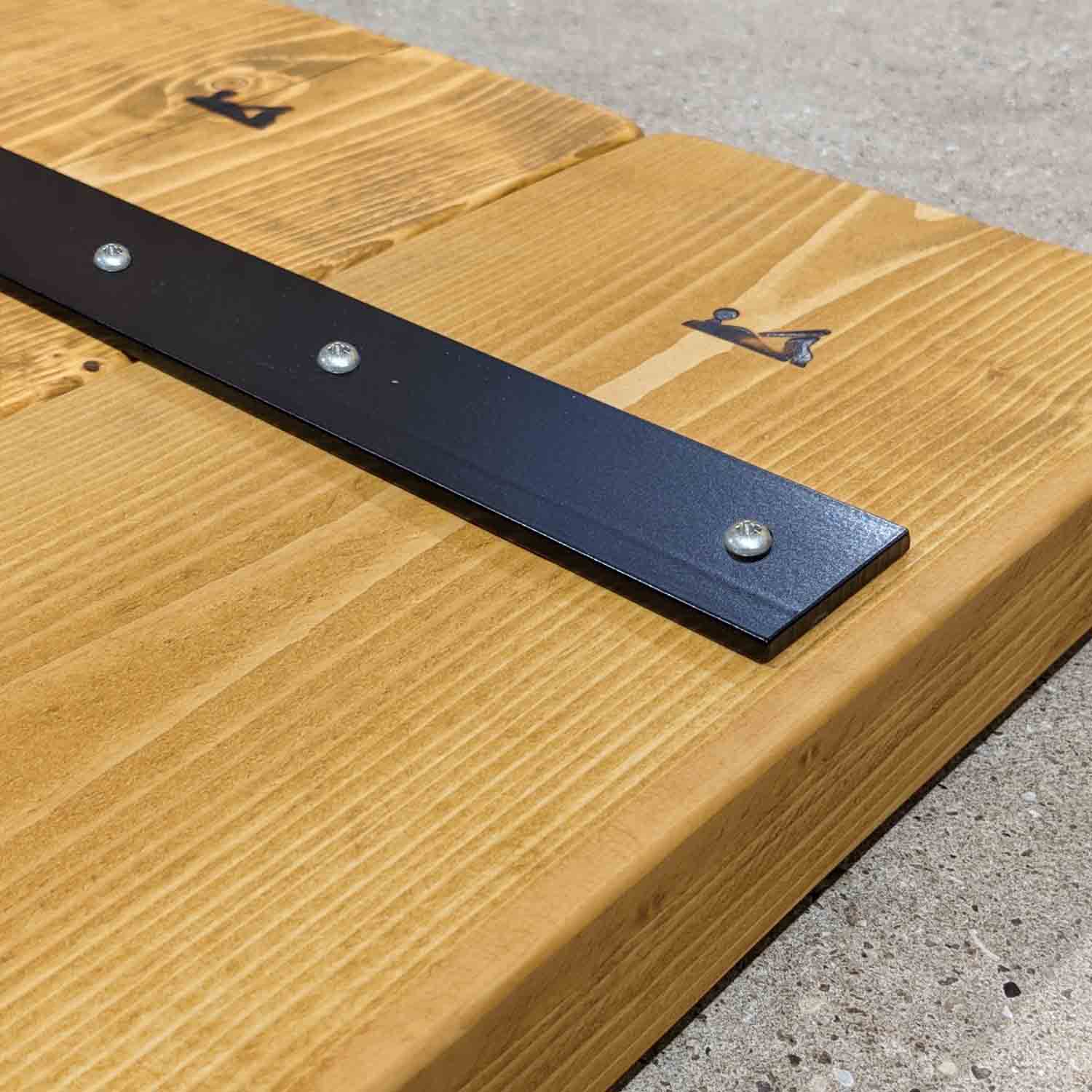 Wooden Outdoor Rustic Garden Bench | Square Metal Legs – Ben Simpson ...