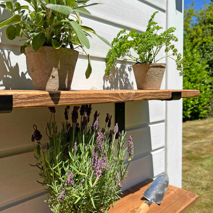 Thin Garden Metal Bracket Shelf | 22cm Depth