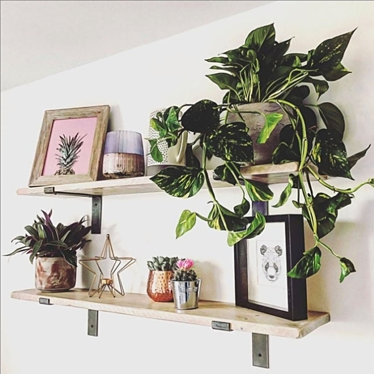 Shabby Chic Shelf | Lipped Brackets | Thin | 15cm Depth